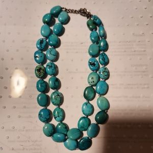 Genuine Turquoise Double Strand Necklace